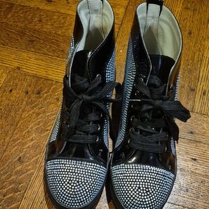 Sparkling Black and Silver Women's Sneakers